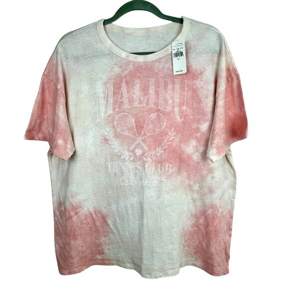 American Eagle Recycled Cotton Oversized Malibu Tennis Club Tie-Dye Tee Womens L - Picture 1 of 11